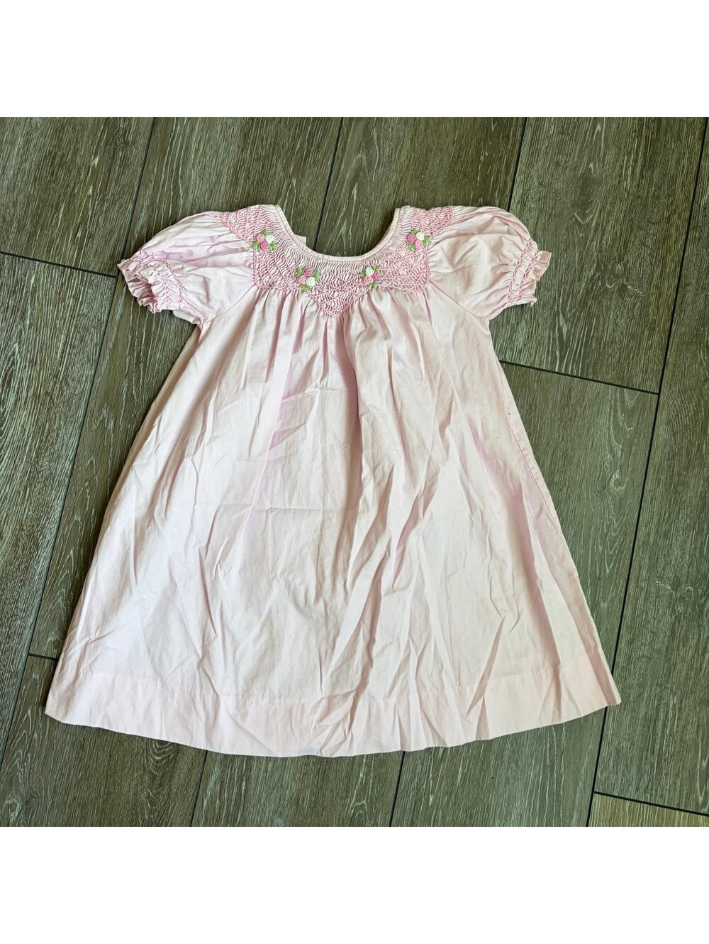 Fantaisie Pink Smocked Bishop Dress 2T